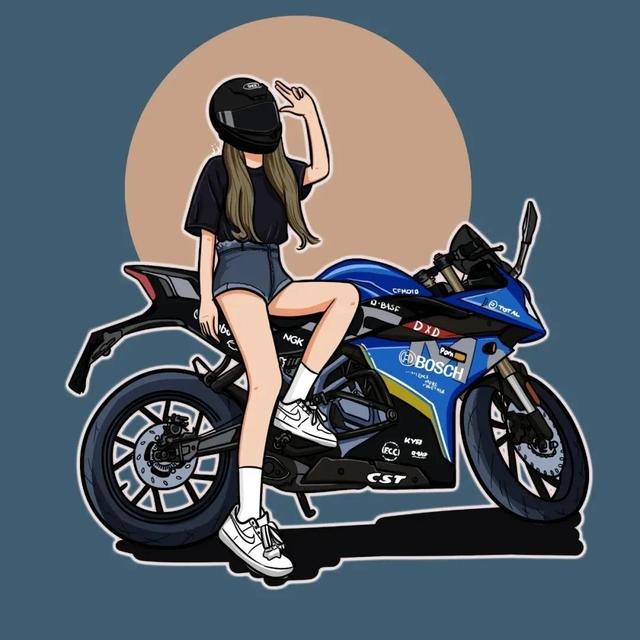 摩托车骑士漫画头像图片